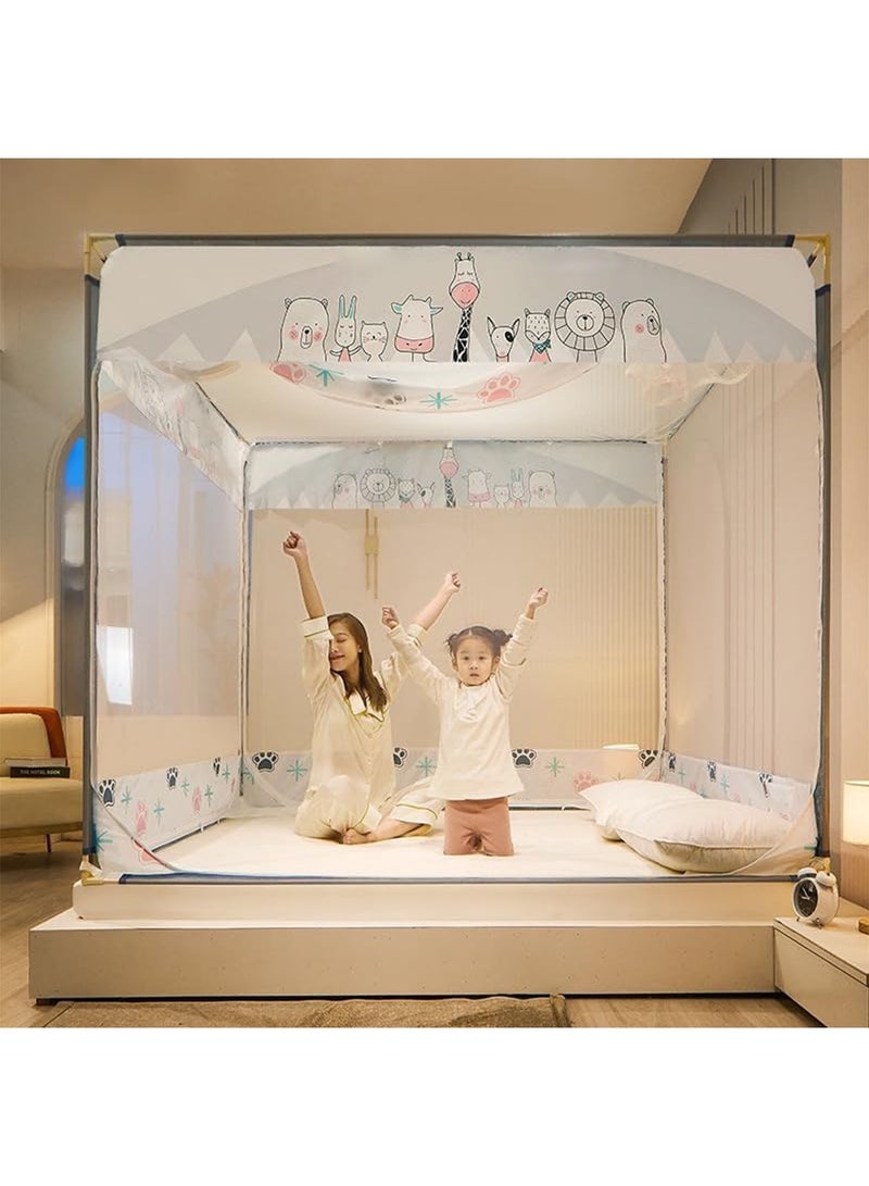 GT-Wheel Mosquito Net for Beds Portable Folding Triple Door Travel Bed Tents Crib Netting - Image 1