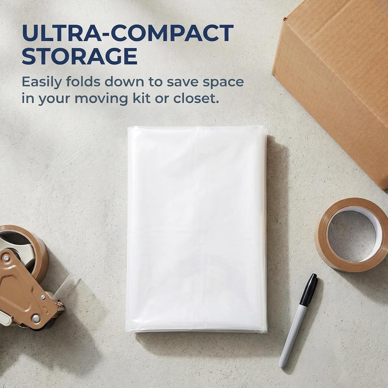 2pcs Plastic Couch Covers for Pets: Dustproof & Waterproof Sofa Moving Cover - Transparent Furniture Protector Storage Wrap for 260x90cm/102.36x35.43 Inch Couch - Image 5
