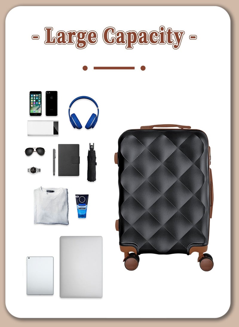 Moovant 5 Pieces Fashion Multifunctional Travel Suitcase Sets, 20inch + 24inch Carry-on Luggages with Neck Pillow, Large Storage Bag and Small Pouch, Secure Combination Lock, Portable Travel Trunk Suit, Suitable for Family Travel, PP Material, Dark Gray - Image 5