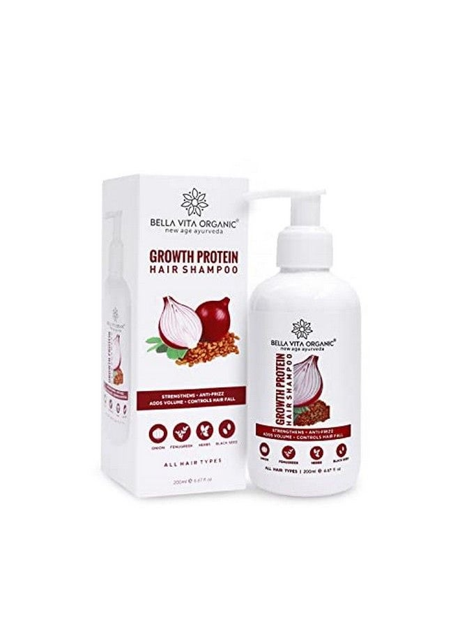 Bella Vita Organic - Growth Protein Shampoo For Hair Volume Hair Fall Anti Dandruff Frizz Control Shine & Strength 200Ml - Image 1