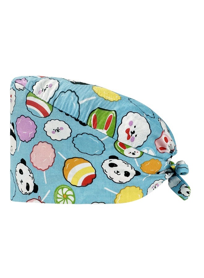 NIBEMINENT Scrubs Cap  Cotton Print Surgery Scrub Hats Nurse Caps Medical Accessories Beauty Salon Pet Shop Lab Work Hat Chef Hat