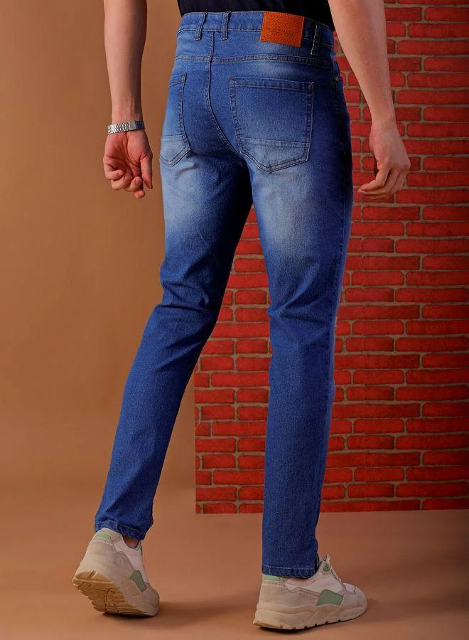 The Indian Garage Co Men Slim Fit Solid Mid-Rise Jeans