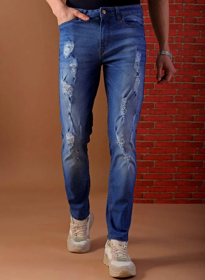 The Indian Garage Co Men Slim Fit Solid Mid-Rise Jeans