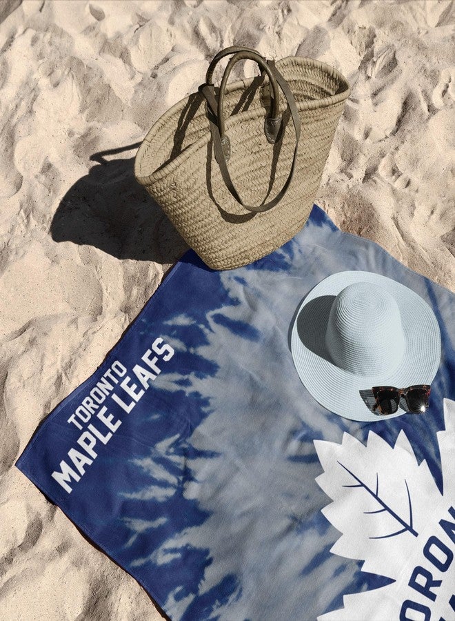 Northwest NHL Toronto Maple Leafs Psychedelic Beach Towel, Cotton Polyester Blend Lightweight Bath, Pool, Swim, Travel Fan Gear, 30 x 60 Inch - Image 2