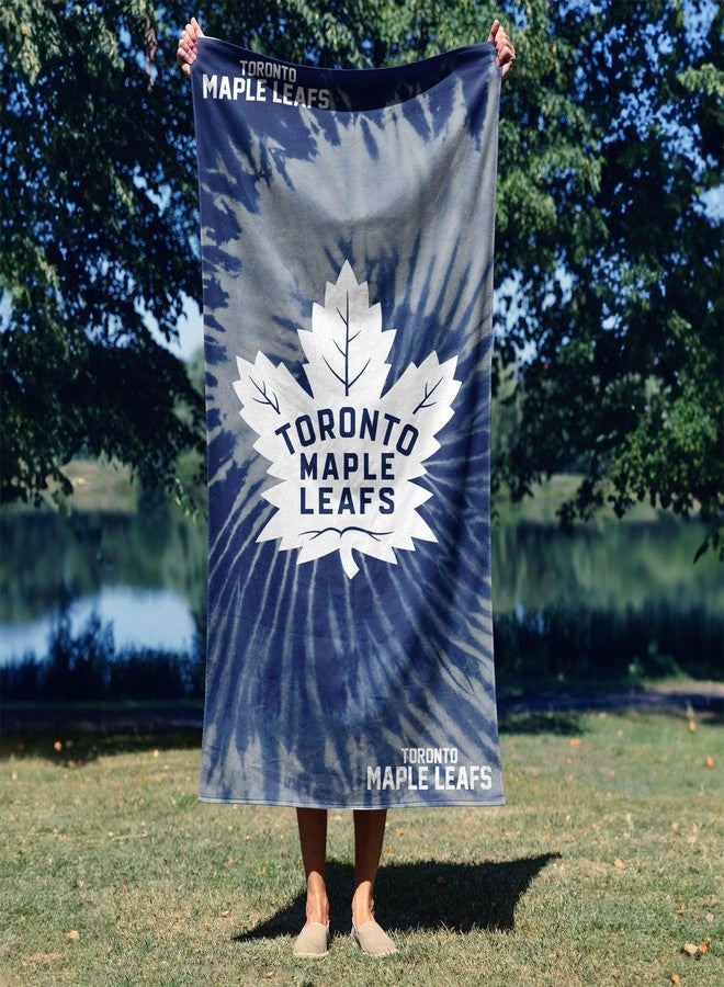Northwest NHL Toronto Maple Leafs Psychedelic Beach Towel, Cotton Polyester Blend Lightweight Bath, Pool, Swim, Travel Fan Gear, 30 x 60 Inch - Image 3