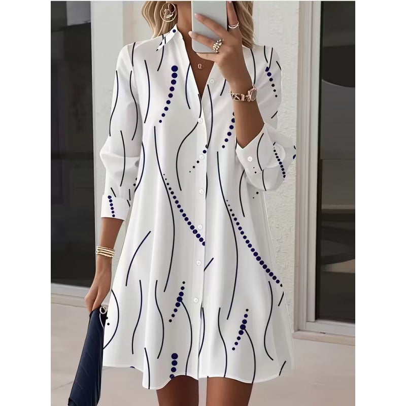 Polka Dot Shirt Dress - Image 1