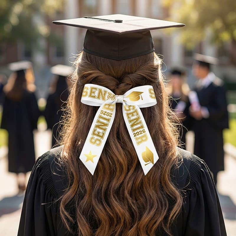 YKW Class of 2026 Graduation Satin Ribbon 4 Pack, Gold Foil Royal Blue Satin Ribbons (7/8" & 3/8" x 5 Yards Each) Senior 2026 Grad Party Decorations, Gift Wrapping & Ceremony Supplies - Image 4