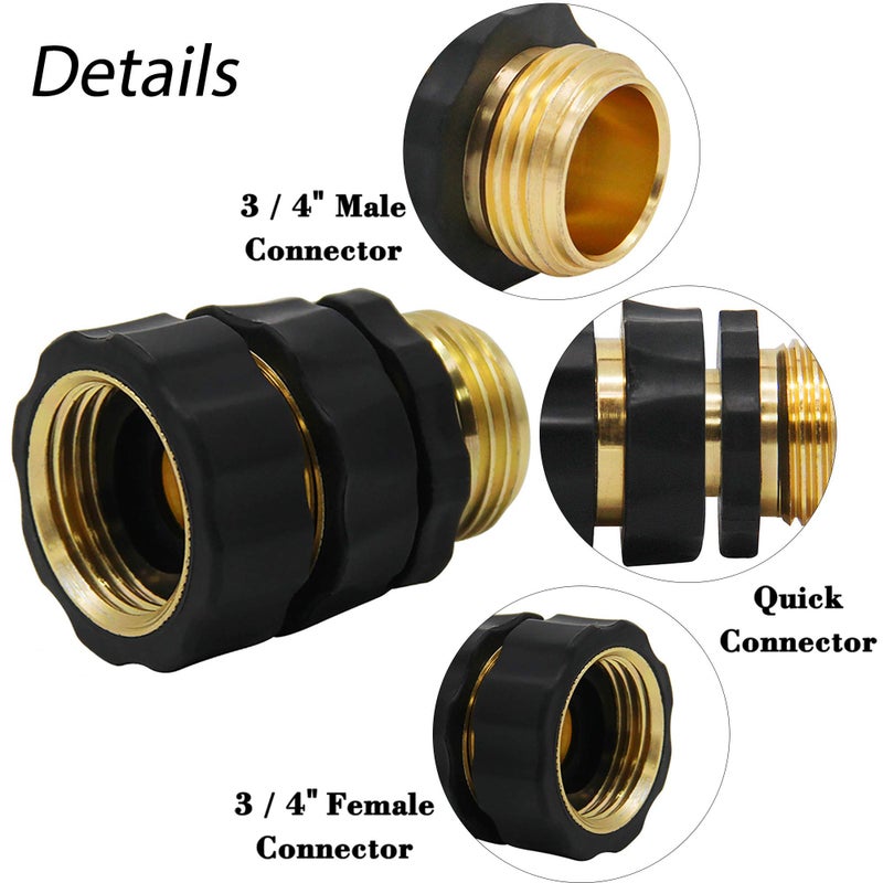 Triumpeek 3/4" Garden Hose Connector, 9 Pieces Garden Hose Quick Connect Fittings, Male and Female Quick Release Garden Hose Connector - Image 4