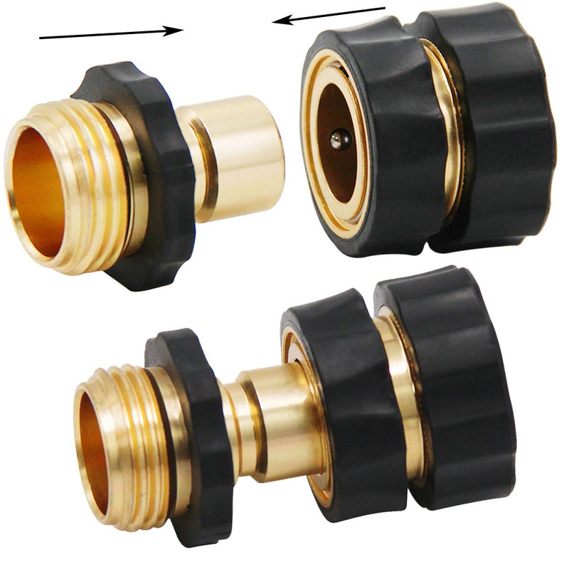Triumpeek 3/4" Garden Hose Connector, 9 Pieces Garden Hose Quick Connect Fittings, Male and Female Quick Release Garden Hose Connector - Image 5