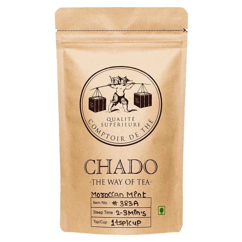 CHADO Moroccan Mint Green Tea (37.5g Pyramid Tea Bags) | Makes 45 Cups | 3 Infusions | Fresh Green Tea - Image 2