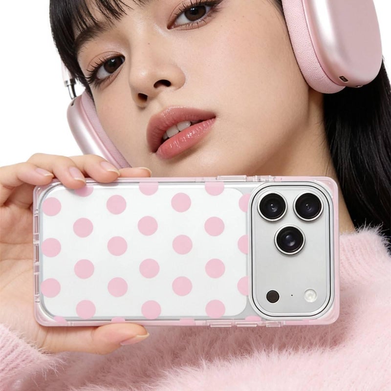 BB غطاء واقي بAcrylic، حماية من السقوط, نقشة منقطة، Multicolour Polka Dot، مقاوم للصدمات لـ iPhone 15 / 15 Plus / 15 Pro / 15 Pro Max من الأكريليك متعدد الألوان - Image 2
