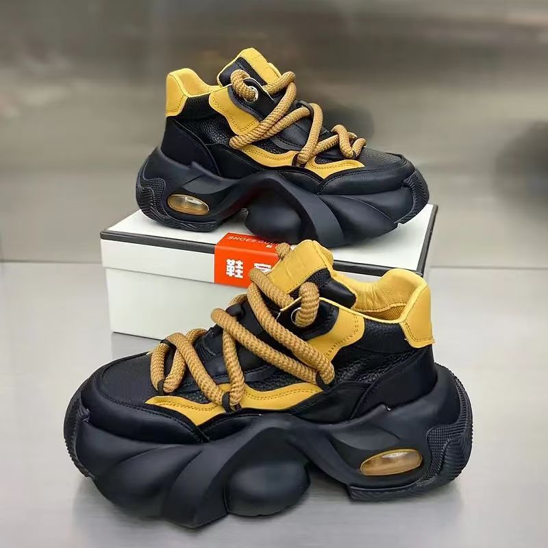 Light Luxury Niche Spring Live Broadcast 2026 Thick-Soled Low-Top Leather Waterproof Hong Kong Style Student Sports Shoes Douyin Popular Shoes - Image 2