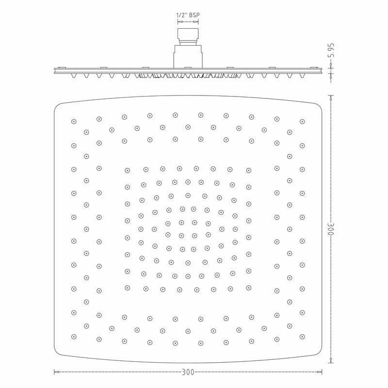 AURIGA Rain Shower | 300mm x 300mm | Square Shape | Single Flow | Easy Clean Silicon Nozzles | Stainless Steel 304 | Corrosion Resistant | Easy Installation | 100% openable | AZ300 - Image 4