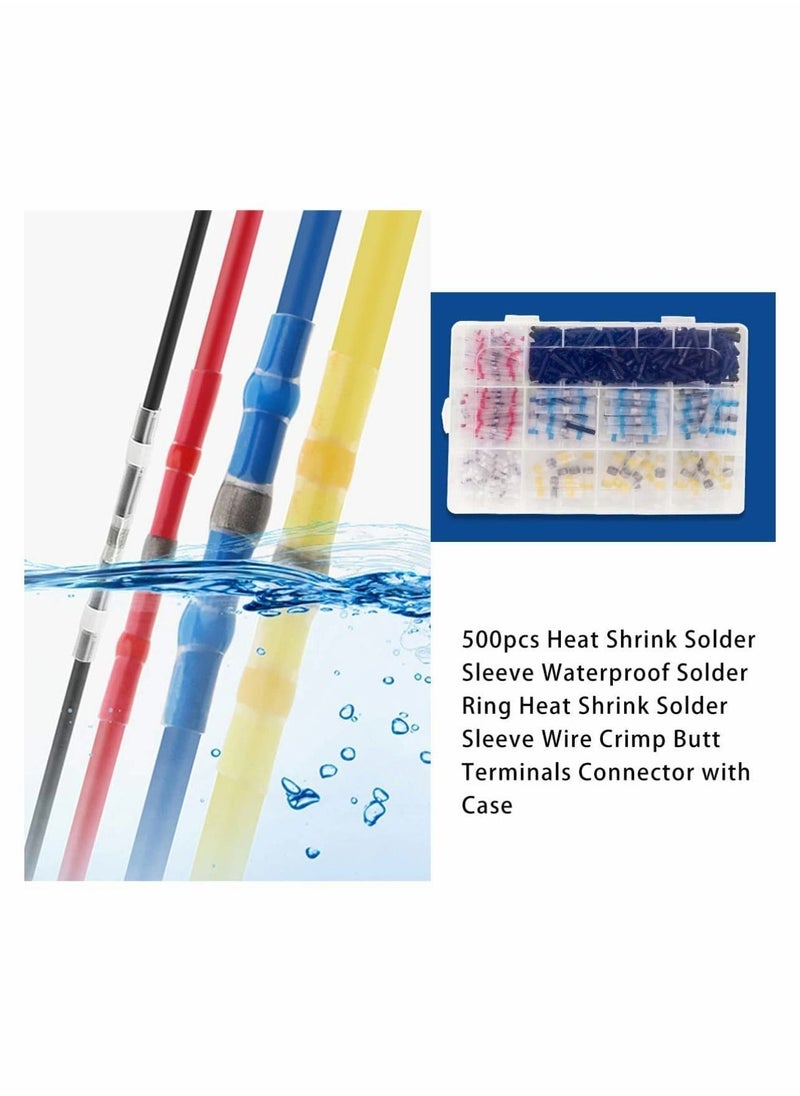 Y&D - 500 Pcs Solder Seal Wire Connectors - Insulated Waterproof Heat Shrink Butt Connector Terminals Electrical with Case - Image 1
