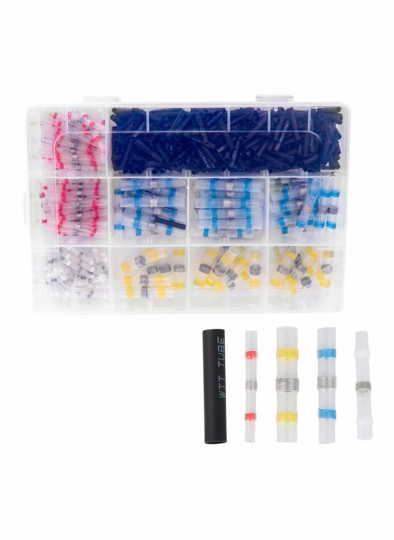 Y&D - 500 Pcs Solder Seal Wire Connectors - Insulated Waterproof Heat Shrink Butt Connector Terminals Electrical with Case - Image 1