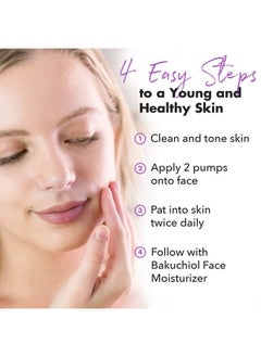 Beauty by Earth Face Serum Bakuchiol Plant Based Alternate Retinol Serum For Face Anti Aging Serum With Hyaluronic Acid & Niacinamide Brightening Serum Bakuchiol Serum Anti Wrinkle Serum For Face (1 Fl Oz)  - Image 5