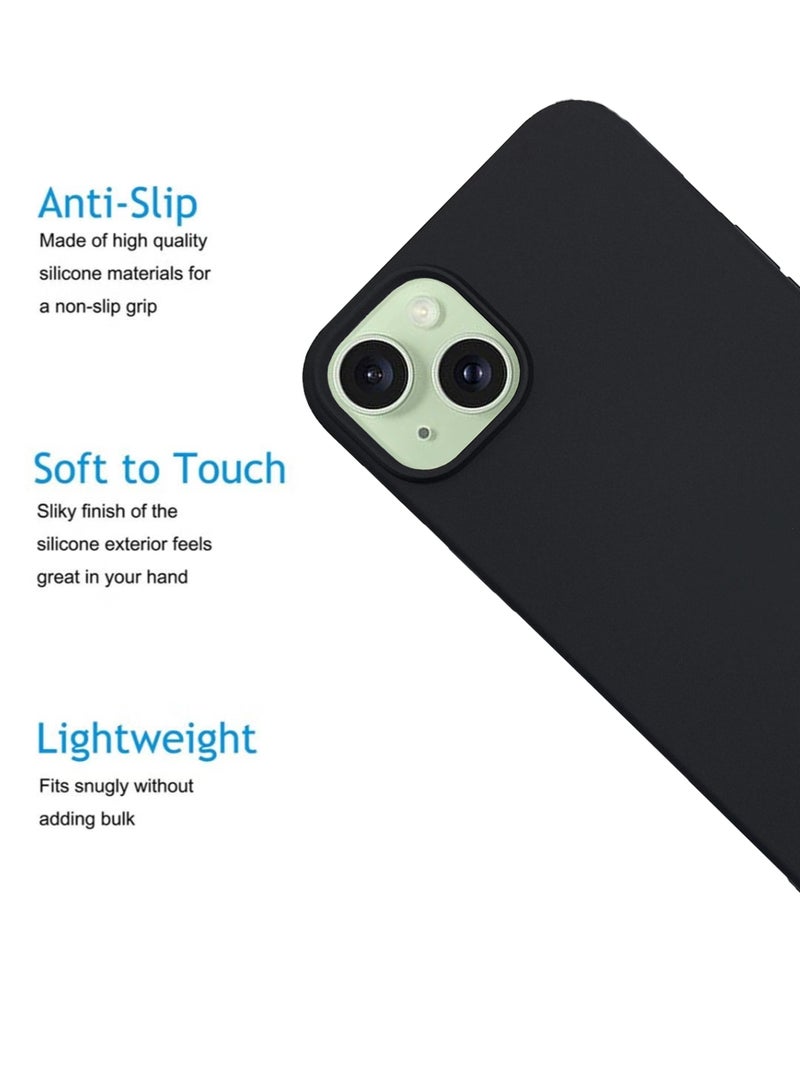 Waldic Silicone Protective Back Case Cover For Apple iPhone 15 - Black - Image 4