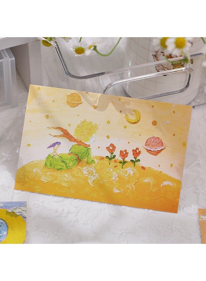 The Little Prince Oil Painting Postcards, 30 Pcs Mailing Postcard, Decorate Wall Collage Kit, 3D Oil Painting Design with Distinct Layers, Oil Painting Postcard Greeting Card for Dorm Bedroom Decor - Image 4