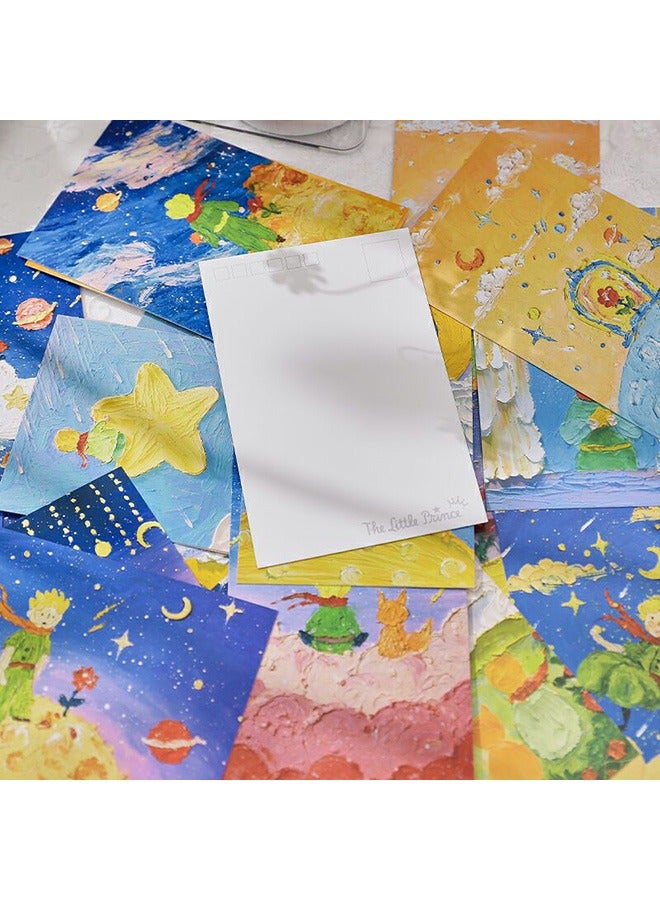 The Little Prince Oil Painting Postcards, 30 Pcs Mailing Postcard, Decorate Wall Collage Kit, 3D Oil Painting Design with Distinct Layers, Oil Painting Postcard Greeting Card for Dorm Bedroom Decor - Image 5
