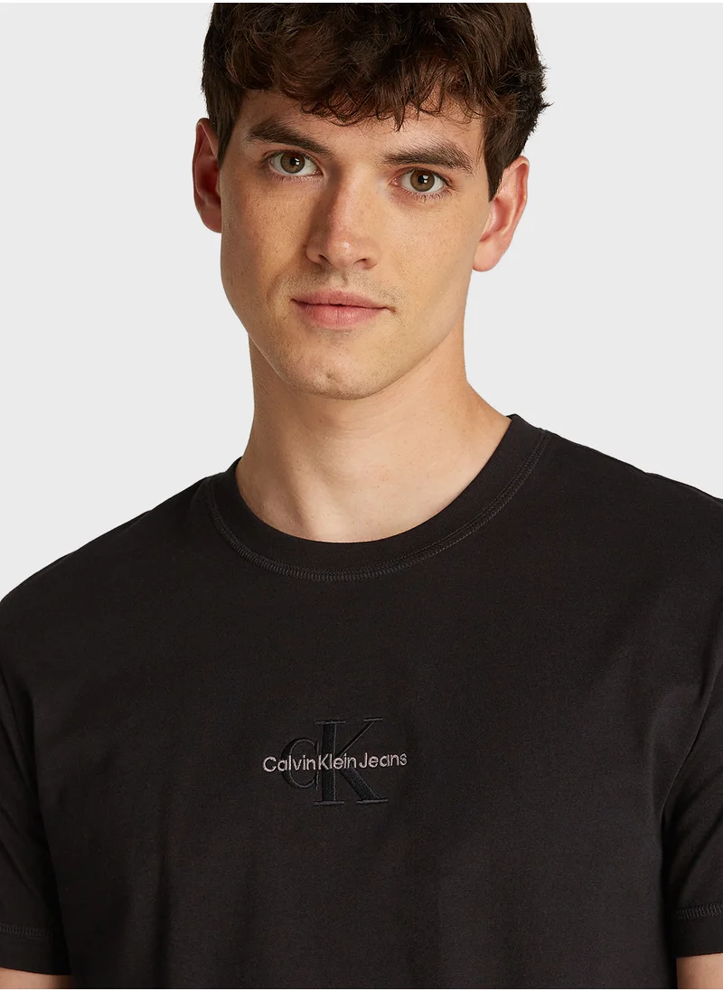 كالفن كلاين جينز Logo Print Crew Neck T-Shirt