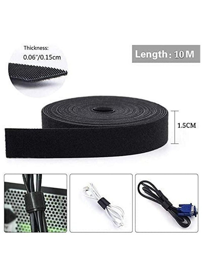 Generic Cable Tidy Management 10Meter,Reusable Fastening Cable Ties, Fastening Tape Sticky Strips Hook Loop Flexible Wire Ties Cable Organizer for Cables - (15MM*10M)  - Image 3