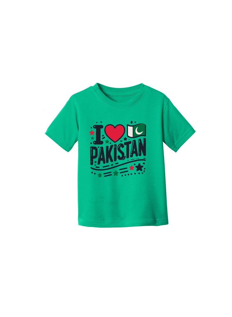 Pakistan Independence Day Kids Girls T-Shirt – Short Sleeve RoundNeck Cotton Tshirt-Ideal for Independence Day Celebrations, School Events  - Image 3