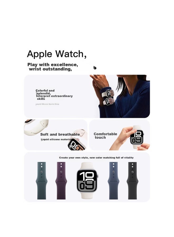 Chensong Compatible With Apple Watch S11/s10, Iwatch S9/8/7/6/5/4/se3 Sports Silicone Strap, For 40/41/42mm Models - Image 3