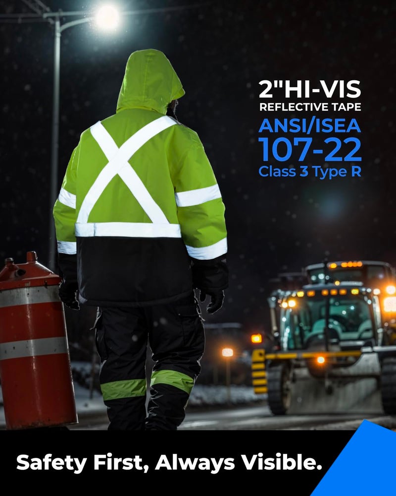 Toolant Reflective Waterproof Safety Jacket For Men - High Visibility  Insulated  Comfortable  Multiple Pockets - Designed For Work  Construction  And Outdoor  Yellow  Xl - Image 2