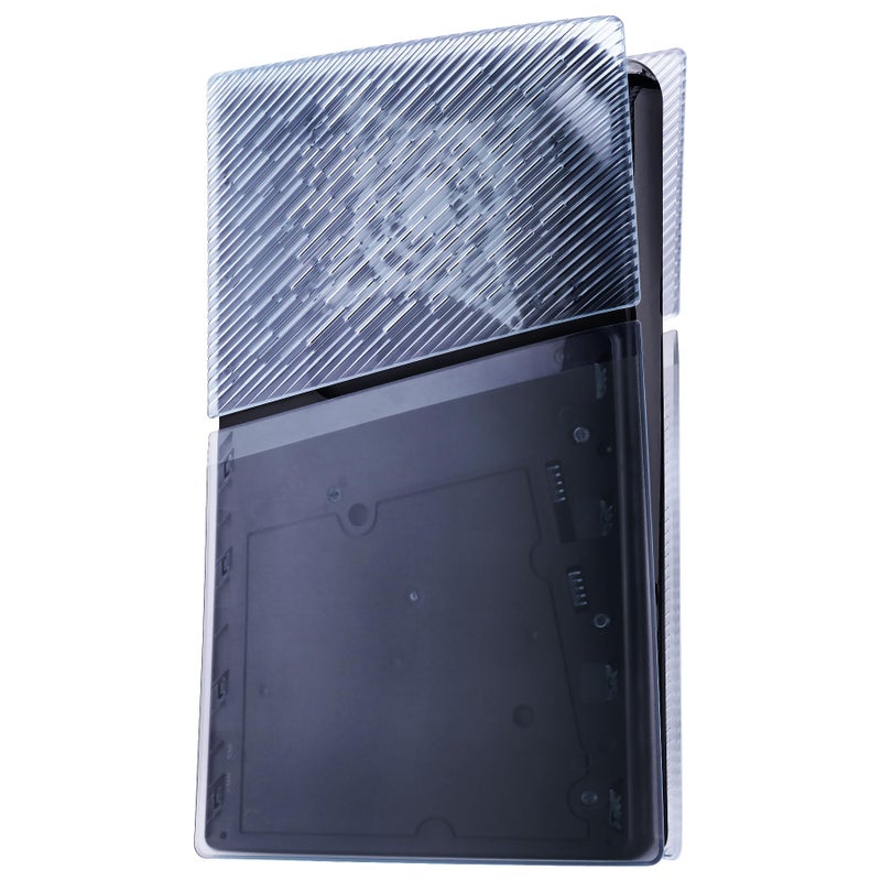 eXtremeRate eXcover Console Replacement Top Bottom Cover Compatible with ps5 Slim Disc Edition, Side Panel Faceplate Back Plate with Cooling Vent Shell Compatible with ps5 Slim Disc - Clear Ice Blue - Image 5