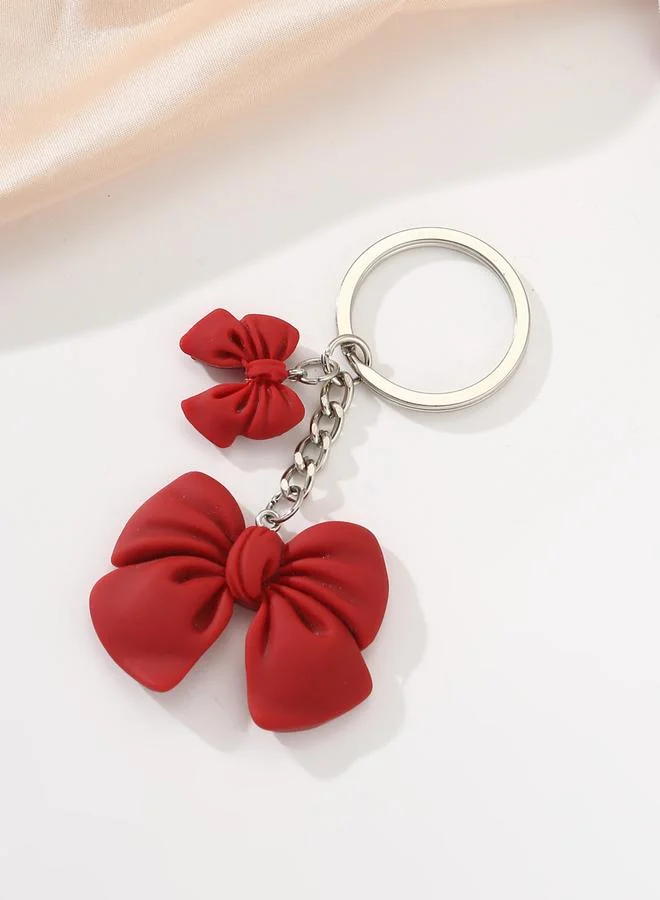 Take Two Red Bow Keychain