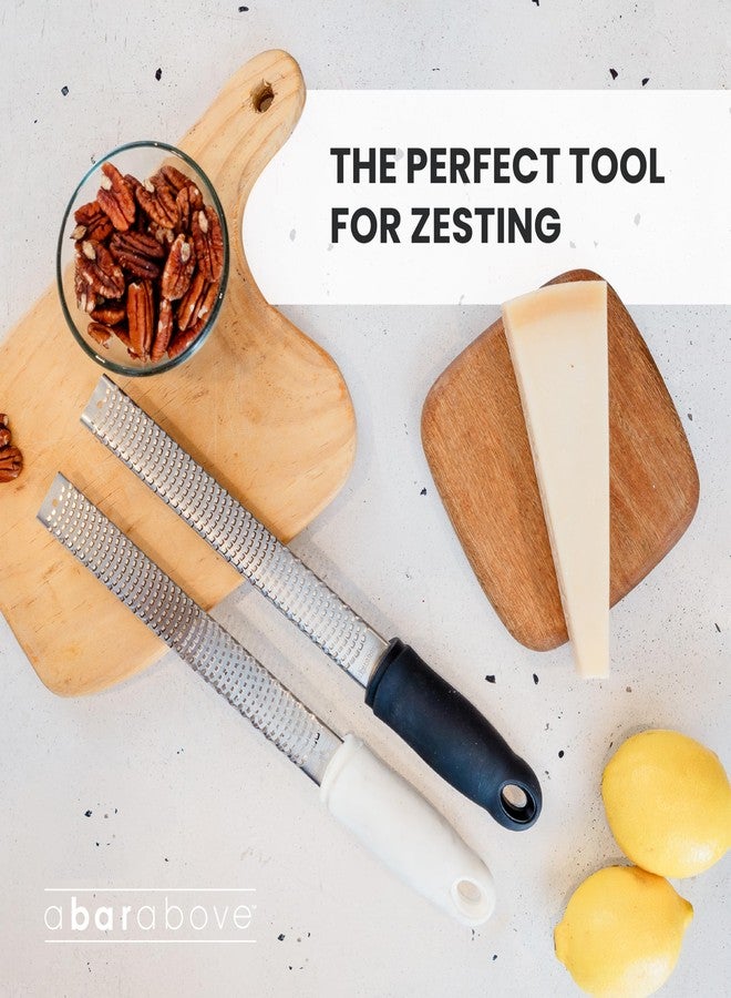 A Bar Above Cheese Grater & Lemon Zester A Bar Above 12” Chef-Grade Stainless Steel Rasp, Sharp Citrus Zester for Lemon, Lime, Ginger, Garlic, Parmesan & Hard Cheese, Professional Kitchen & Cocktail Garnish Tool - Image 4
