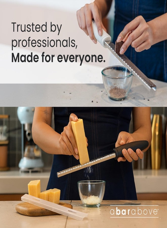 A Bar Above Cheese Grater & Lemon Zester A Bar Above 12” Chef-Grade Stainless Steel Rasp, Sharp Citrus Zester for Lemon, Lime, Ginger, Garlic, Parmesan & Hard Cheese, Professional Kitchen & Cocktail Garnish Tool - Image 2