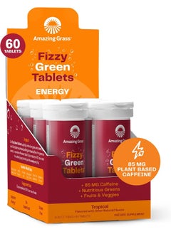 Amazing Grass - Green Superfood Energy Effervescent Tablets Tropical 6 Tubes  - Image 1