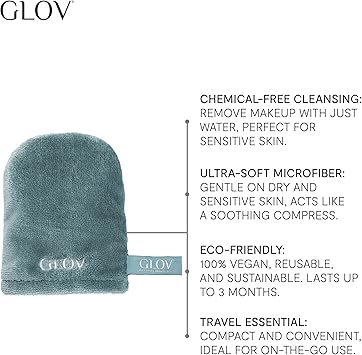 GLOV Cleansing Makeup Removal for Dry and Sensitive Skin Glove Reusable Washable Mitt Eco Friendly Makeup Eraser Towel Microfiber Glove Face and Eye MakeUp Remover Just with Water Cleansing Cloth - Image 2