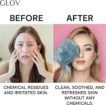 GLOV Cleansing Makeup Removal for Dry and Sensitive Skin Glove Reusable Washable Mitt Eco Friendly Makeup Eraser Towel Microfiber Glove Face and Eye MakeUp Remover Just with Water Cleansing Cloth - Image 3