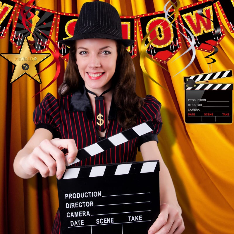 Sumind 45 Pieces Movie Night Decorations Party Decorations Kit Now Showing Banner Hanging Swirls Movie Theater Themed for Bridal Shower Birthday Party Supplies Film Backdrop - Image 5