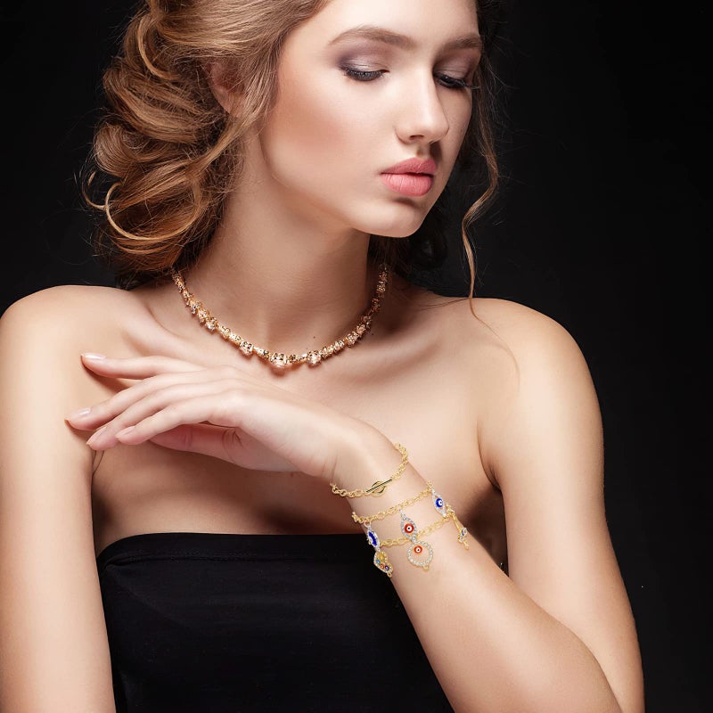 Prasacco 12 Pcs Bracelet Chains for Jewelry Making, Chain Bracelet for Women, Link Chain Bracelets with OT Toggle Clasp, Charm Bracelets for Jewelry Making (Gold) - Image 4