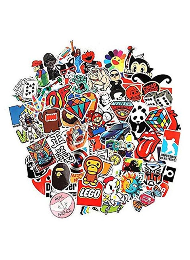 null - 100-Piece Multicolored Waterproof Stickers For Skateboard, Waterbottles Etc 20x20x20cm - Image 1