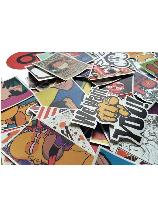 null - 100-Piece Multicolored Waterproof Stickers For Skateboard, Waterbottles Etc 20x20x20cm - Image 1