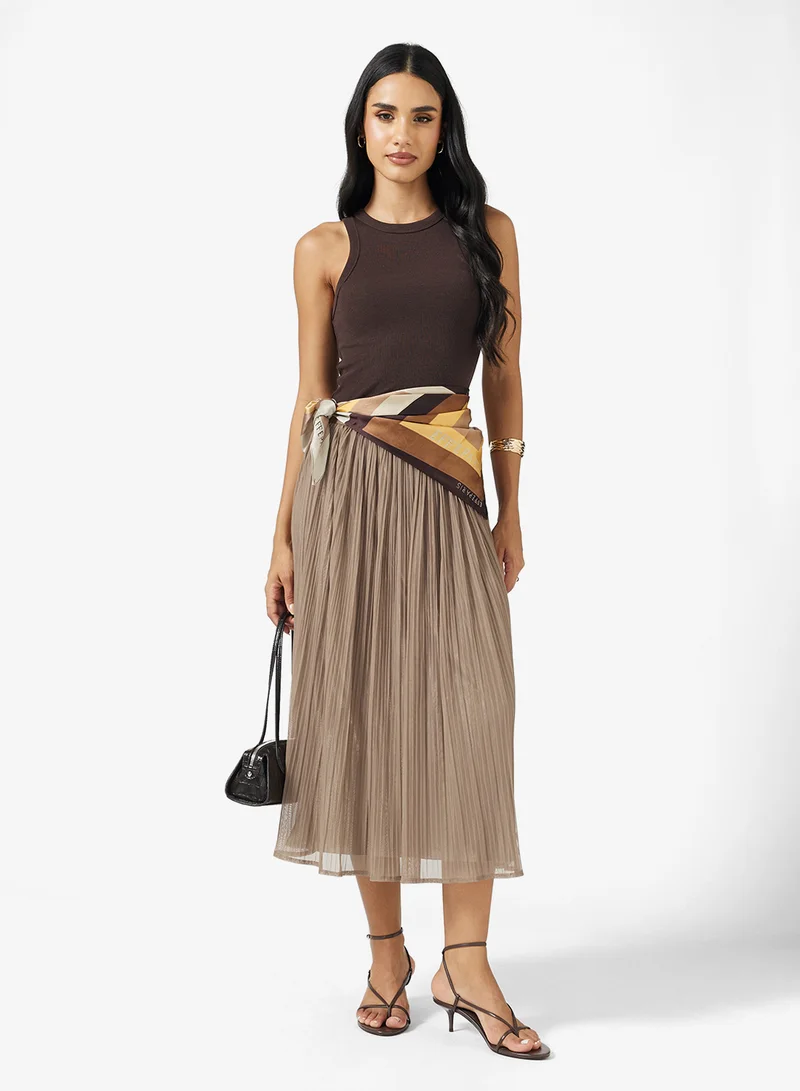 Ginger Pleate Tulle Midi Skirt