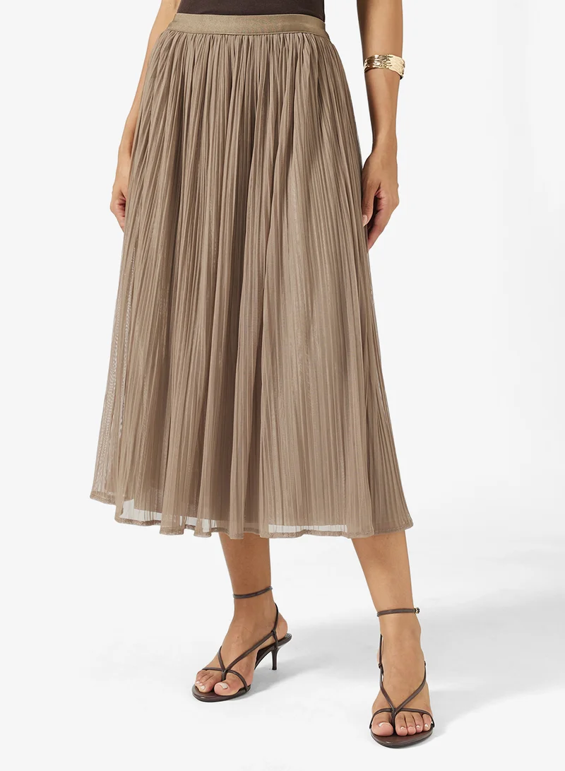 Ginger Pleate Tulle Midi Skirt