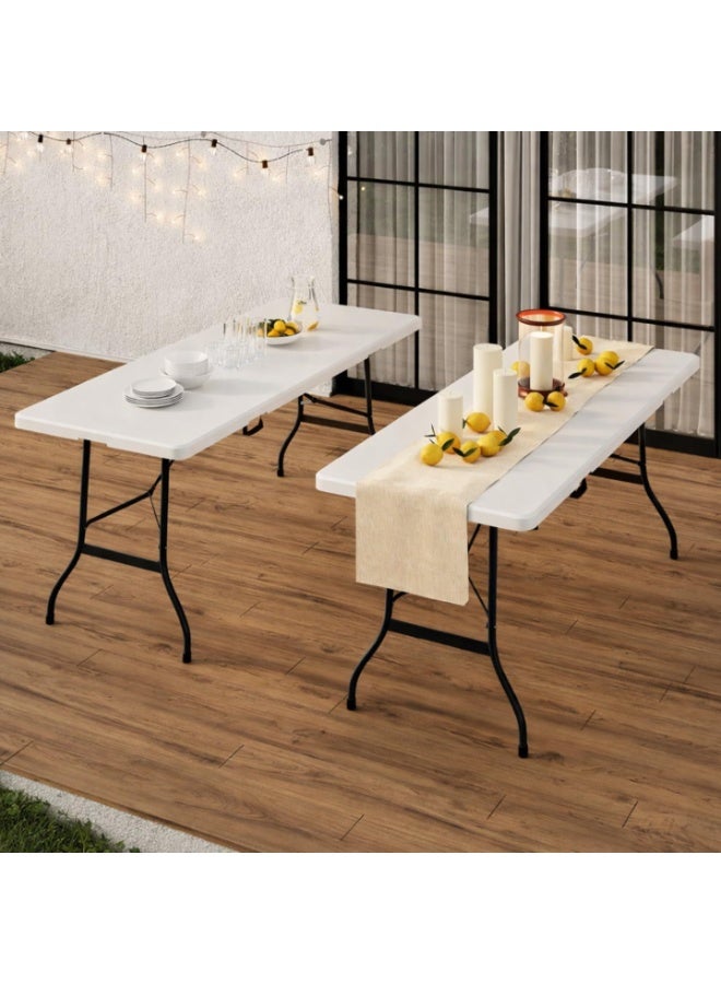 Portable Folding Table 180cm Multi-Purpose Long Table for Camping, Events, Reception and Outdoor Indoor Use Easy Storage Lightweight Design - Image 5