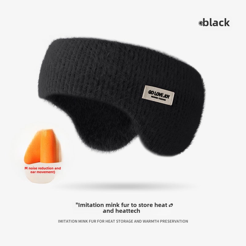 Winter Velvet Adjustable Earmuffs for Women Black earplugs [DEZ43]]