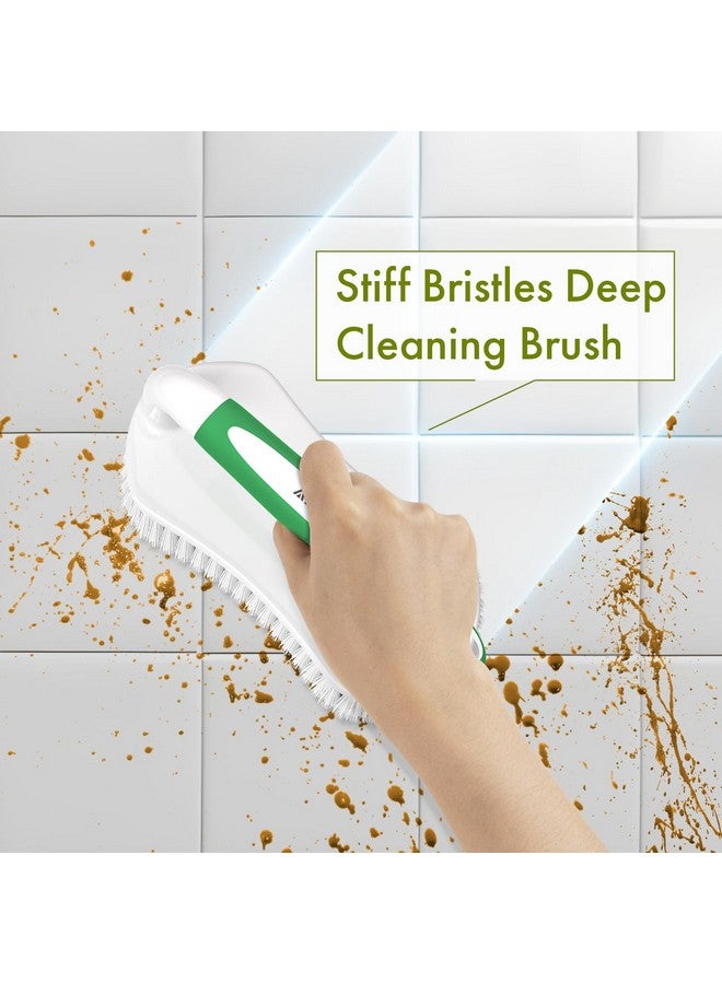 Amazer Scrub Brush for Cleaning Comfort Grip Shower Scrubber Stiff Bristles with Handle Heavy Duty Cleaner Brush for Tub Sink Carpet Floor - Pack of 2 (Green+Green) - Image 5