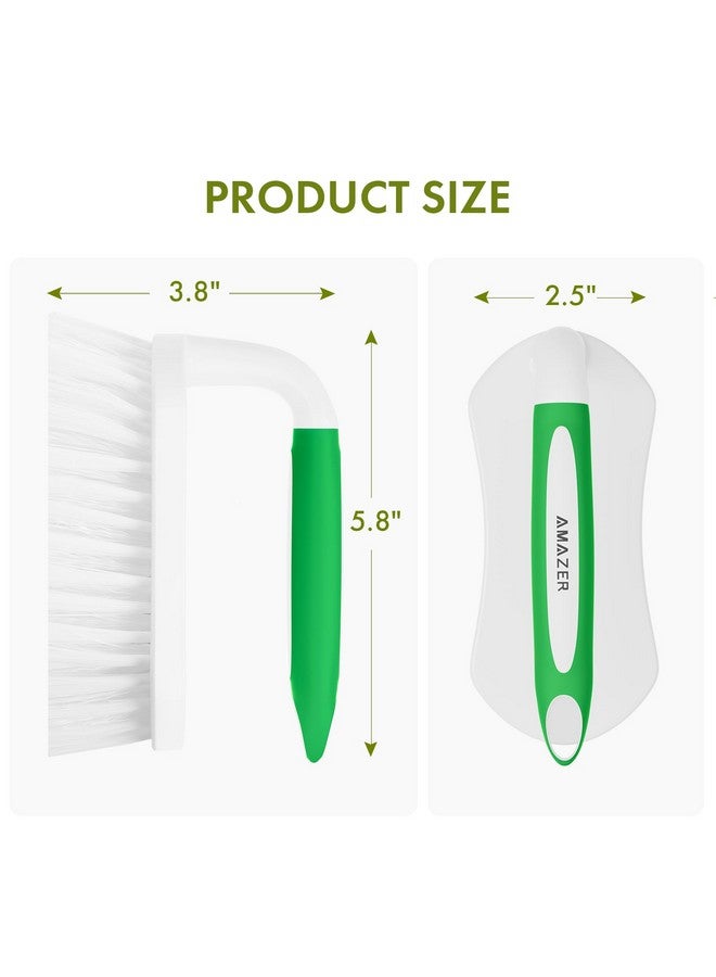 Amazer Scrub Brush for Cleaning Comfort Grip Shower Scrubber Stiff Bristles with Handle Heavy Duty Cleaner Brush for Tub Sink Carpet Floor - Pack of 2 (Green+Green) - Image 3