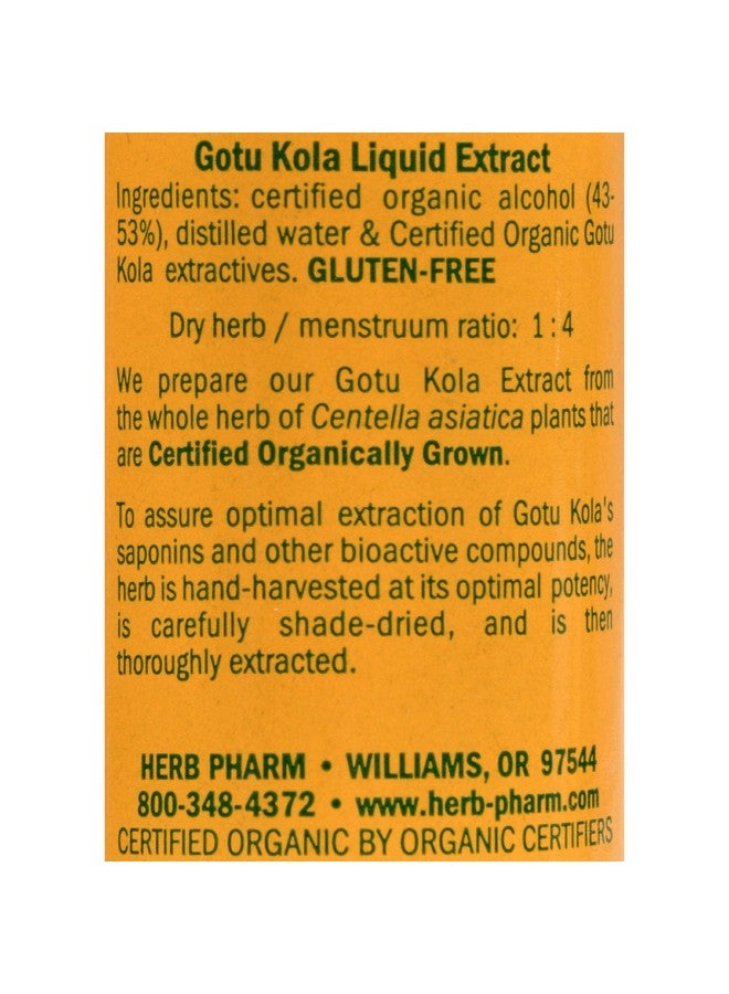 Herb Pharm Certified Organic Gotu Kola Liquid Extract for Musculoskeletal System Support, 1 Fl Oz - Image 2