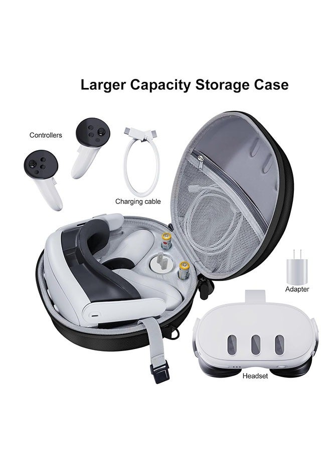 YelaJoy Hard Carrying Case Compatible with Meta Quest 3 Accessories VR Headset, Touch Controllers and Other Accessories, Ultra-Sleek Design for Travel and Home Storage (Black)  - Image 3