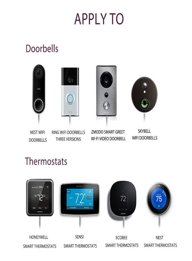 VIIVRIA محول جرس الباب VIIVRIA 24V 40VA - نواة نحاسية ثقيلة لتحويل Ring Pro/2 و Nest Hello، سهل التركيب مزود طاقة موصل، متوافق مع الترموستات/الجرس - Image 2