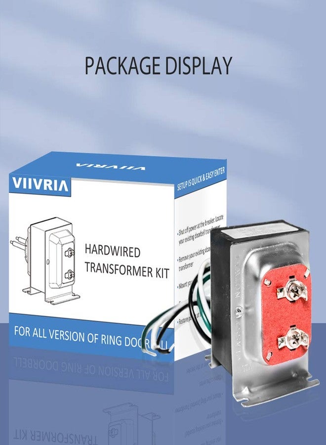 VIIVRIA محول جرس الباب VIIVRIA 24V 40VA - نواة نحاسية ثقيلة لتحويل Ring Pro/2 و Nest Hello، سهل التركيب مزود طاقة موصل، متوافق مع الترموستات/الجرس - Image 4