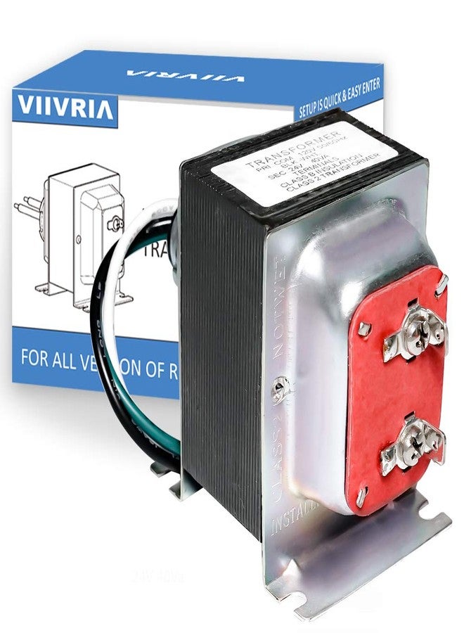 VIIVRIA محول جرس الباب VIIVRIA 24V 40VA - نواة نحاسية ثقيلة لتحويل Ring Pro/2 و Nest Hello، سهل التركيب مزود طاقة موصل، متوافق مع الترموستات/الجرس - Image 1